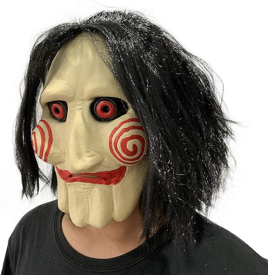 Jigsaw Puppet Saw Latex Mask for Cosplay, Halloween Jigsaw - NEXTLEVELUK