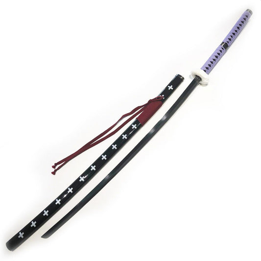 One Piece Sword Trafalgar Law Kikoku Cursed Metal Katana Sword Purple Handle XL - 140cm