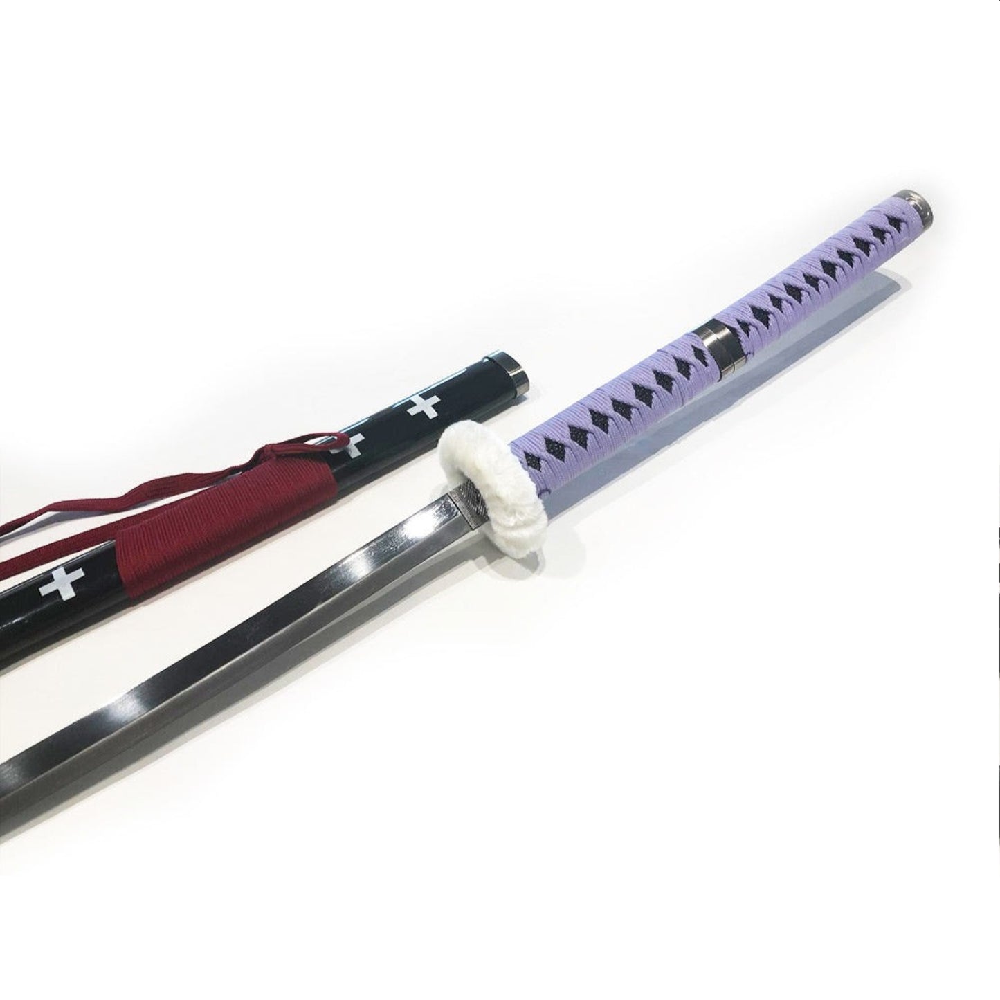 One Piece Sword Trafalgar Law Kikoku Cursed Metal Katana Sword Purple Handle XL - 140cm