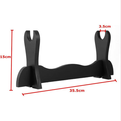 Katana Sword Stand Black Wood Display 1 Tier - NEXTLEVELUK