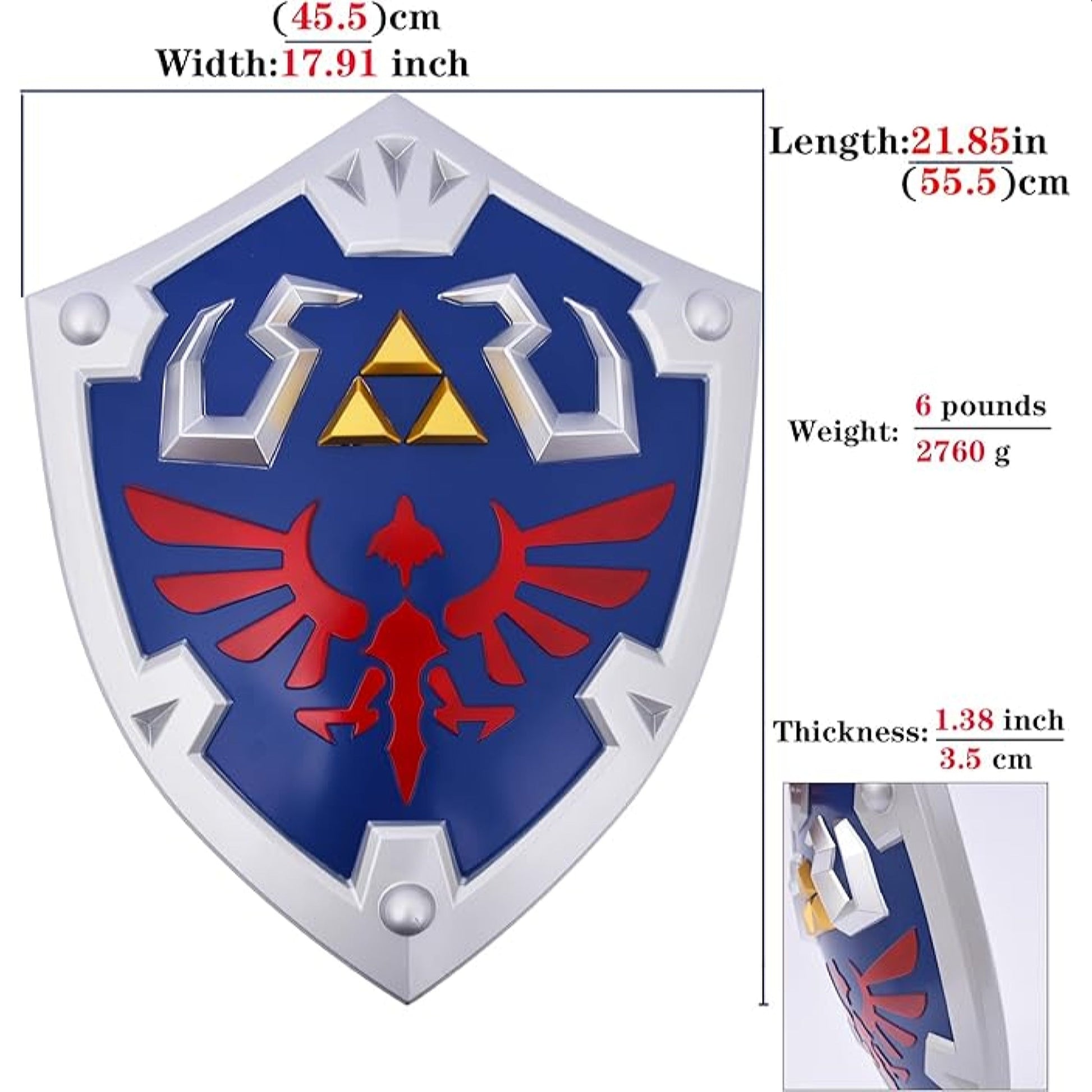 Legend of Zelda Hylian Shield Metal Cosplay Prop Replica - NEXTLEVELUK