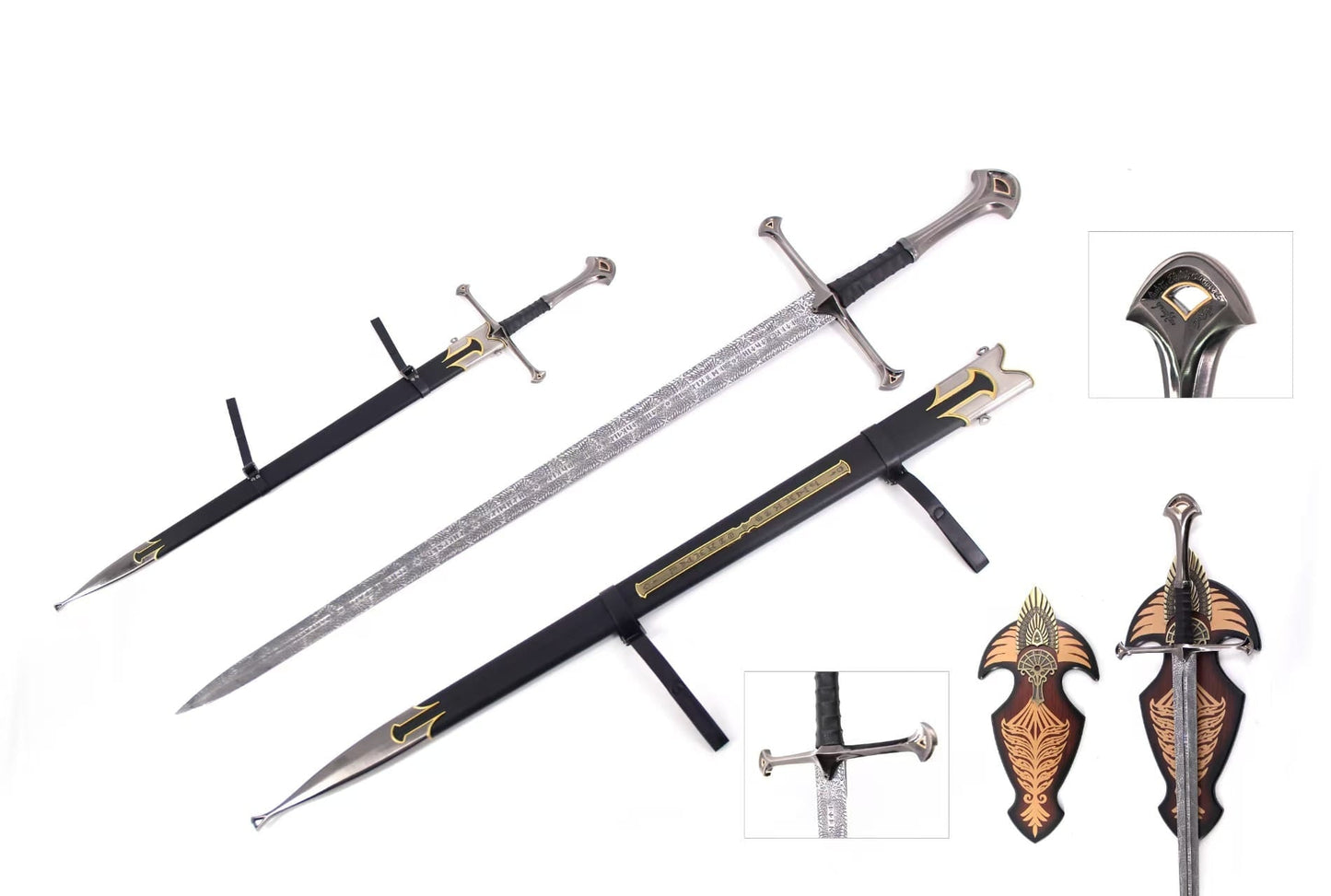 Lord of the Rings Sword of King Elessar Aragorn Anduril Metal Sword With Wall Plaque Exclusive Editon - NEXTLEVELUK