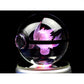 Mega Gengar Pokemon Glass Crystal Pokeball 54 with Light-Up LED Base Ornament 80mm XL Size