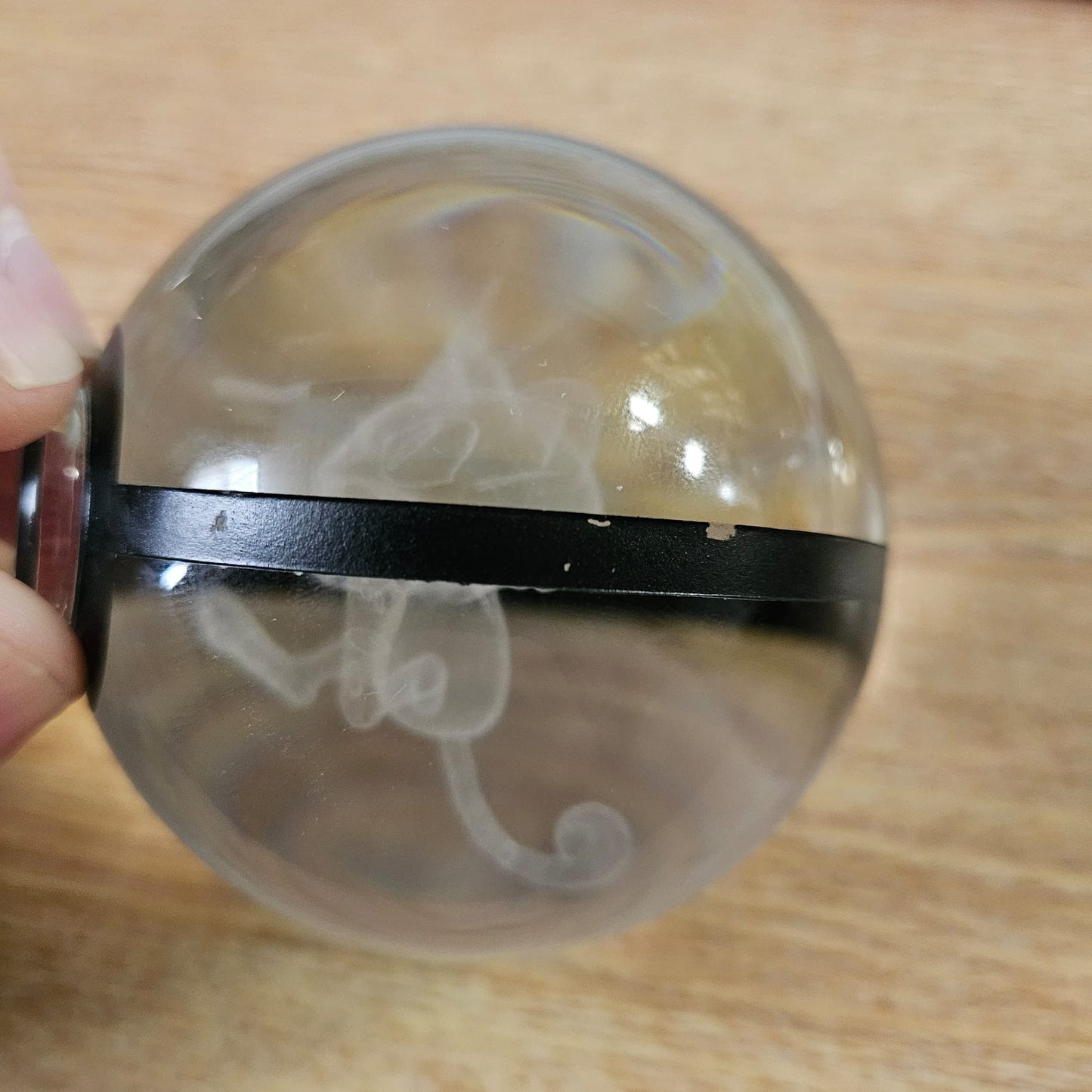 Pokemon 3D Crystal Ball Pokeball Meowth Night Light 8cm XL Size DAMAGED