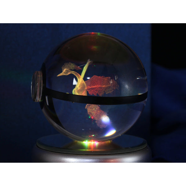 Pokemon 3D Crystal Ball Pokeball Moltres Night Light 8cm XL Size