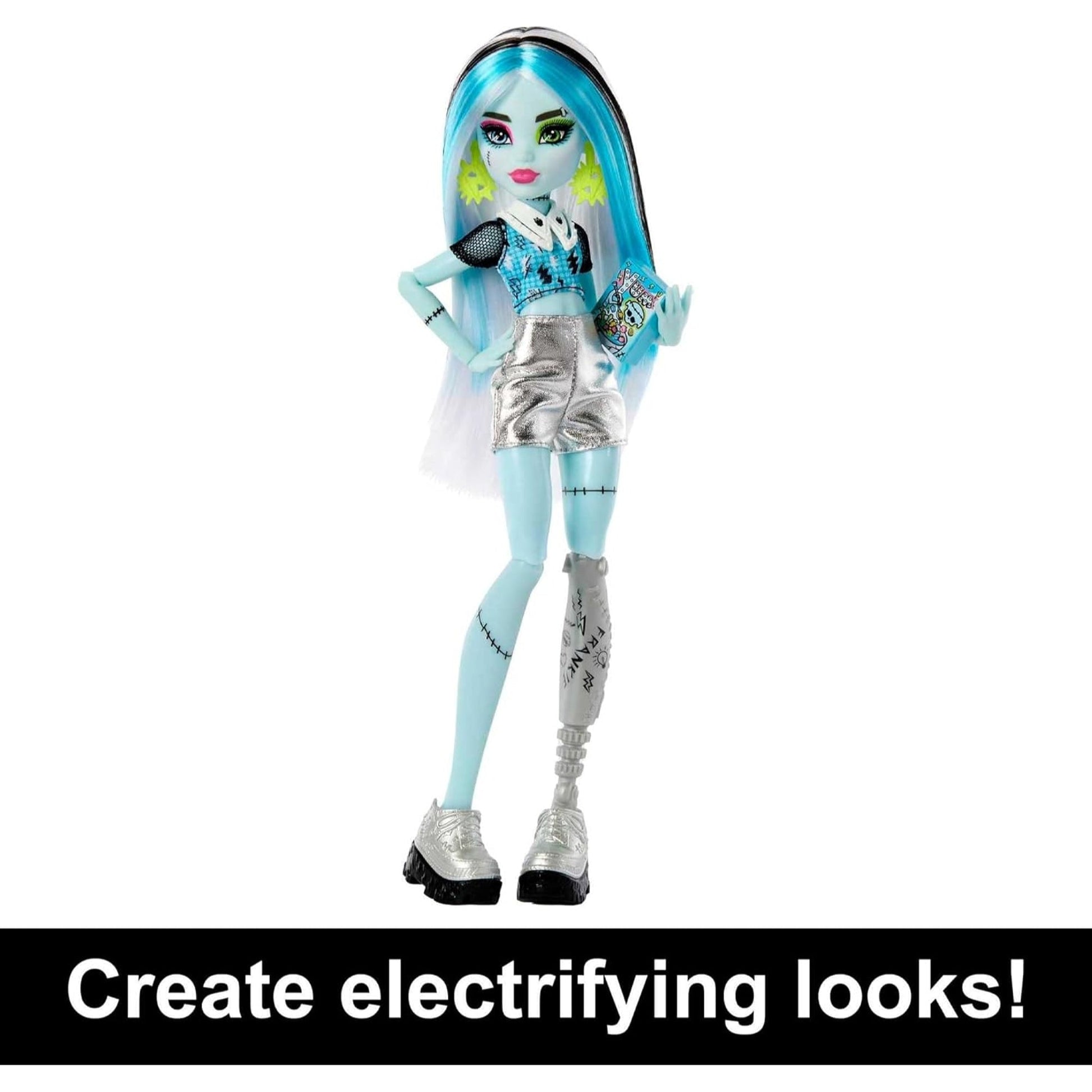 Monster High Skulltimate Doll Frankie Stein with Dress - Up Locker - NEXTLEVELUK