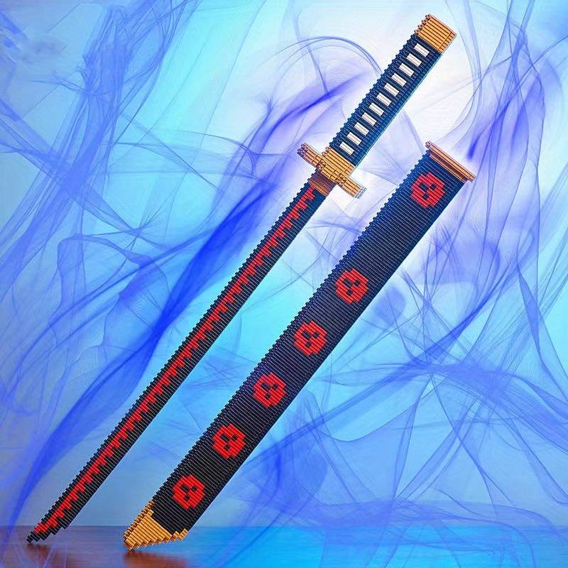 One Piece Building Blocks Anime Weapon Sword with Shusui Black Scabbard and Stand - NEXTLEVELUK
