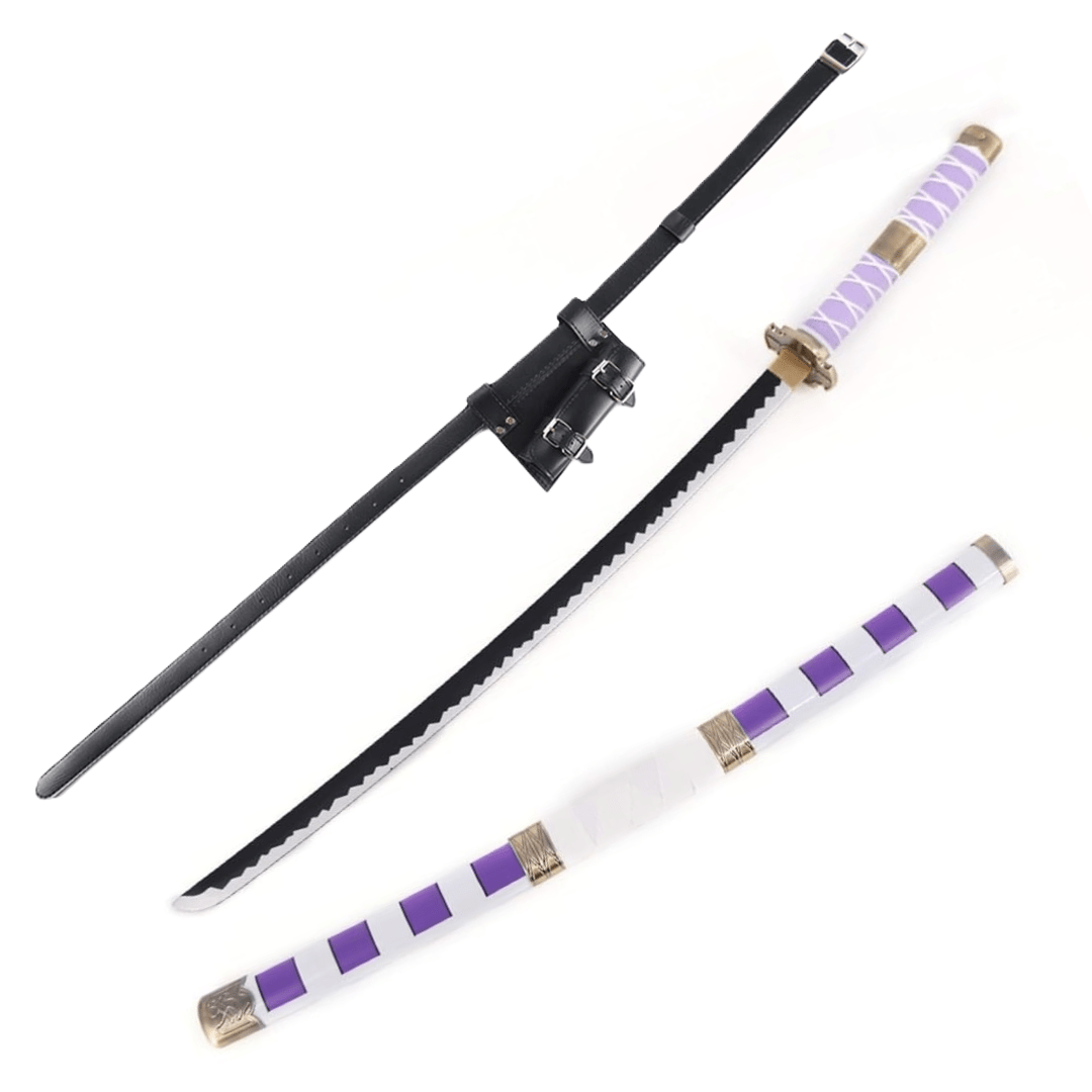One Piece Monkey D. Luffy Nidai Kitetsu V.2 Wooden Cosplay Sword With PU Sword Belt Bundle - NEXTLEVELUK