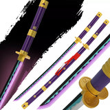 One Piece Purple Enma Sword LED Light Up Sword Cosplay Prop Replica Wood