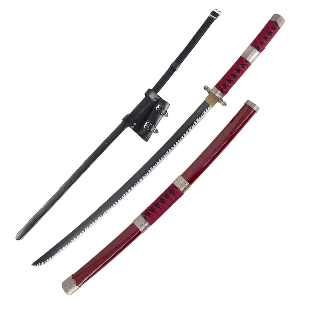 One Piece Roronoa Zoro Sandai Kitetsu V.2 Wooden Cosplay Sword With PU Sword Belt Bundle - NEXTLEVELUK