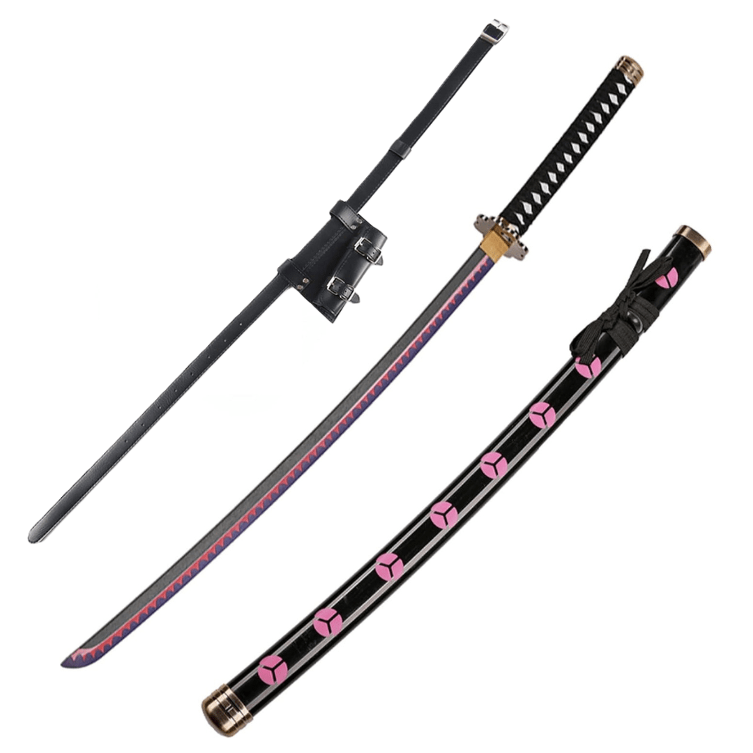 One Piece Roronoa Zoro Shusui Wooden Cosplay Sword With PU Sword Belt Bundle - NEXTLEVELUK