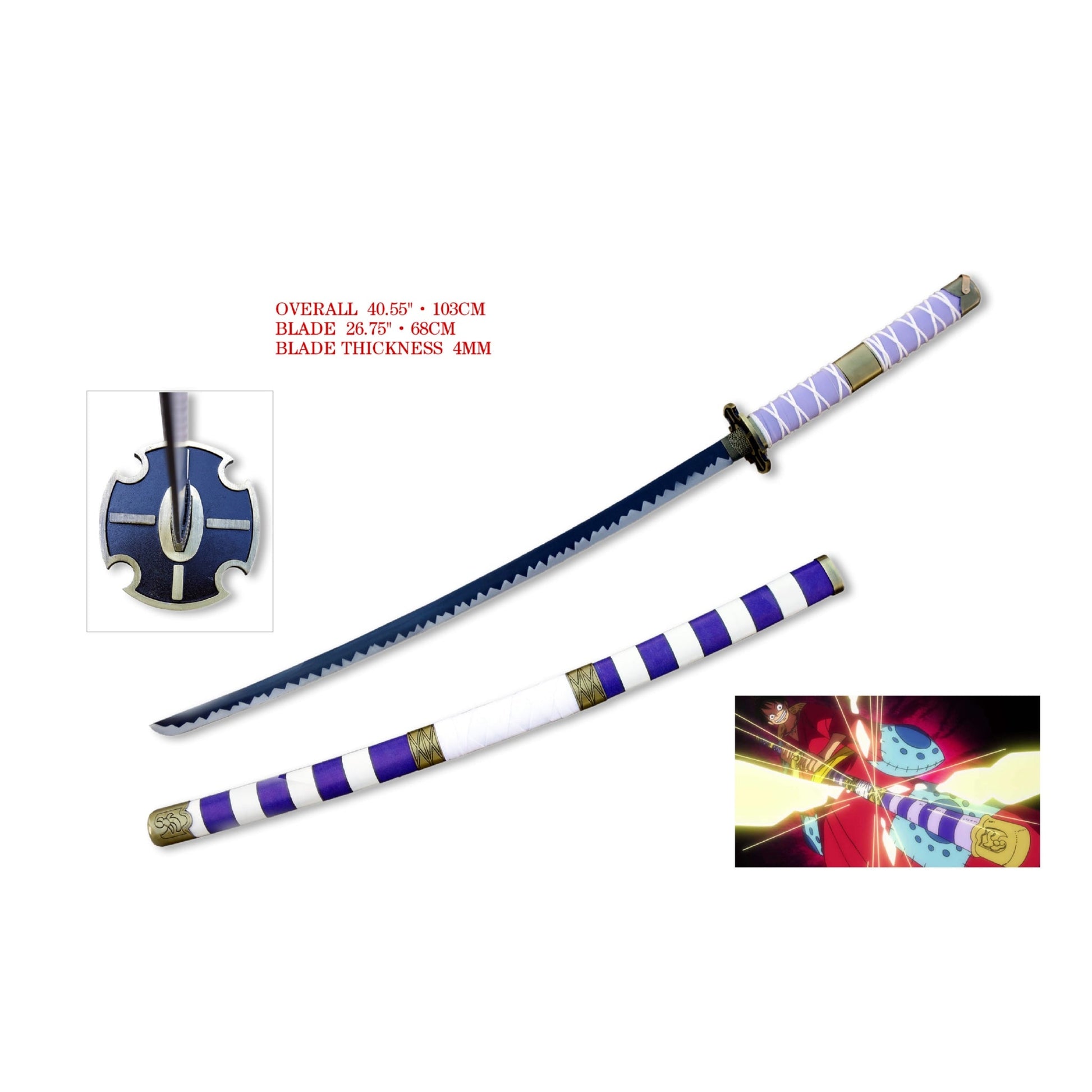 One Piece Sword Nidai Kitetsu Metal Katana Sword of Luffy - NEXTLEVELUK