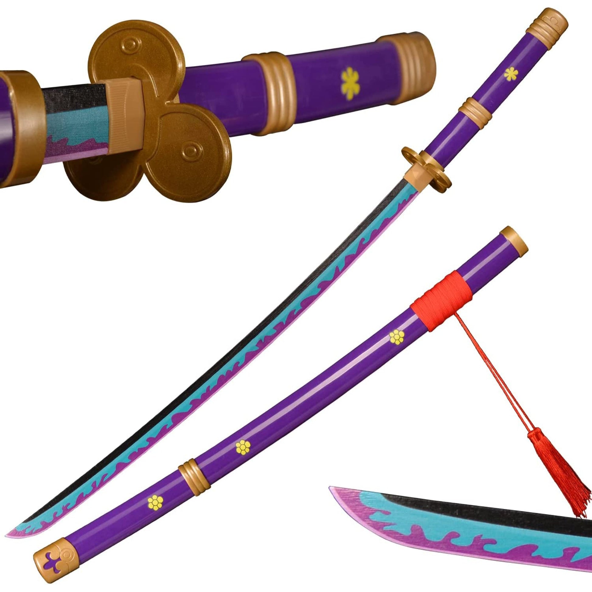 One Piece Sword Roronoa Zoro Enma Purple Katana Wooden Cosplay Sword - NEXTLEVELUK