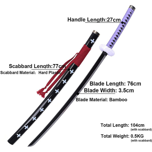 One Piece Sword Trafalgar Law Kikoku Cursed Sword Wooden Cosplay Replica - NEXTLEVELUK