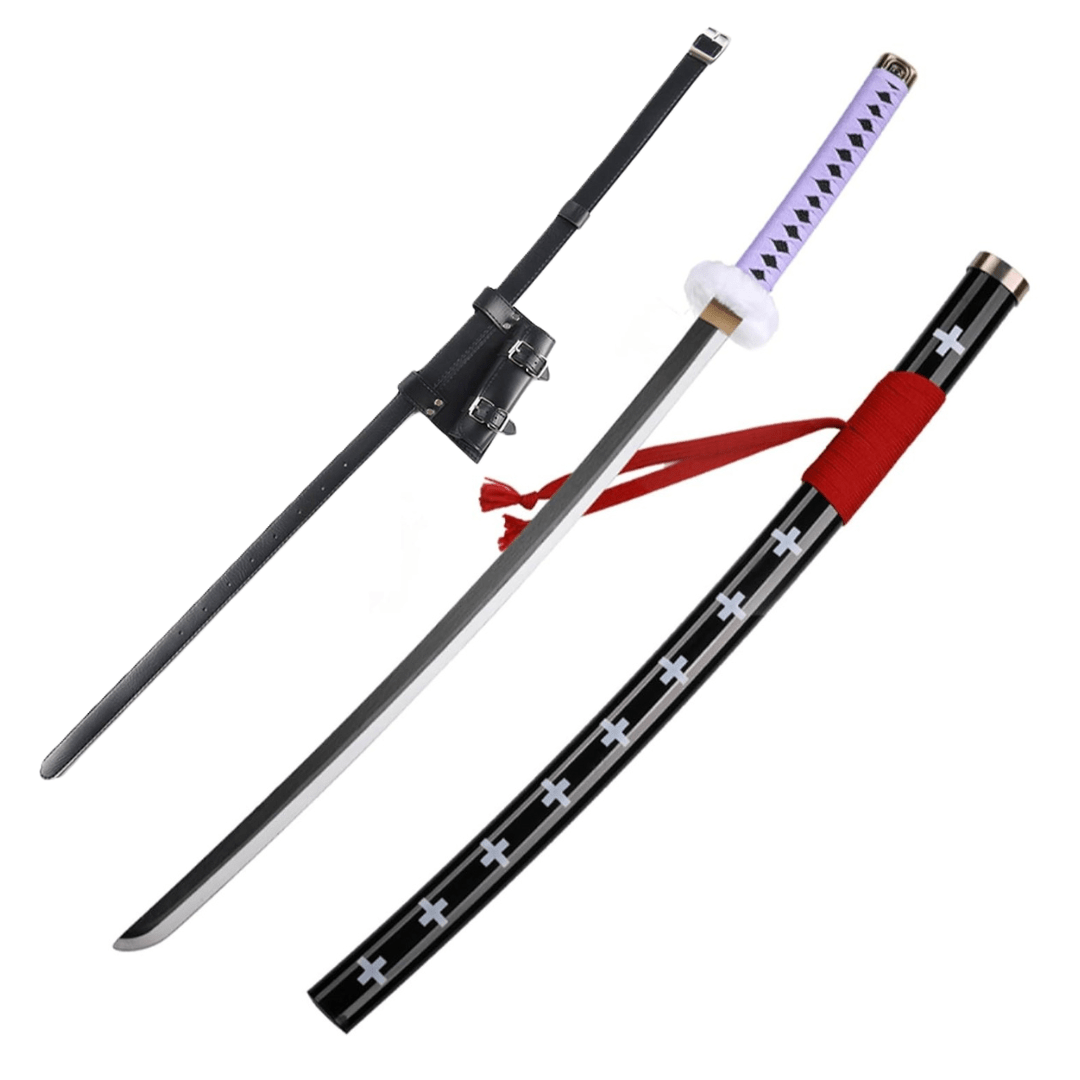 One Piece Trafalgar Law Kikoku Cursed Sword Wooden Cosplay Replica With PU Sword Belt Bundle - NEXTLEVELUK