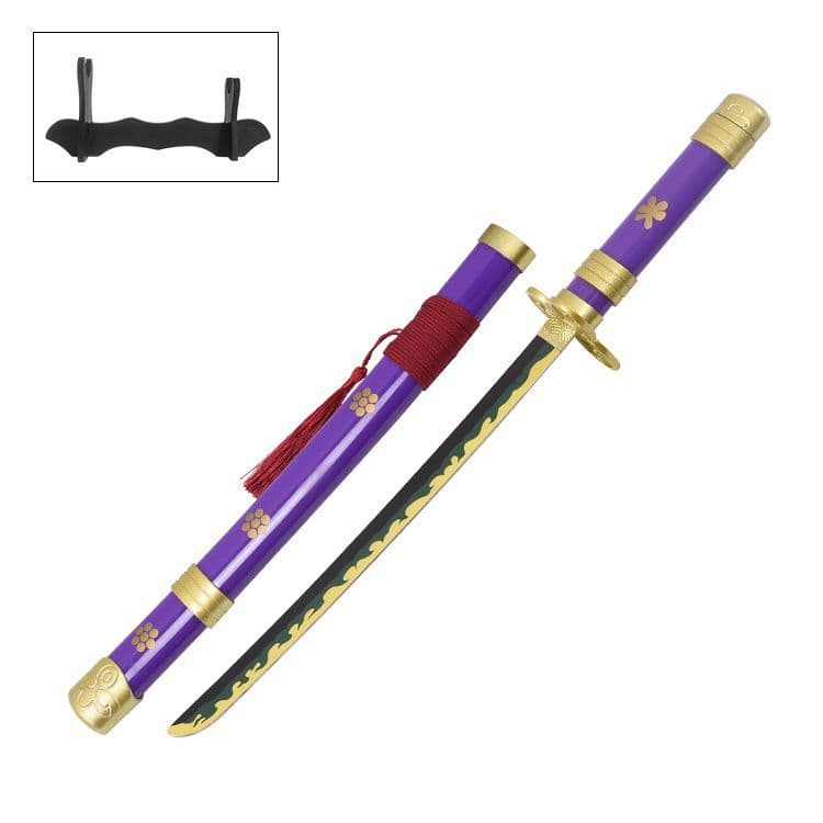 One Piece Zoro Purple Enma Mini Metal Katana Sword - NEXTLEVELUK