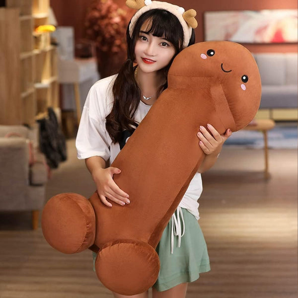 Penis Plush Toy Cushion Brown 100cm