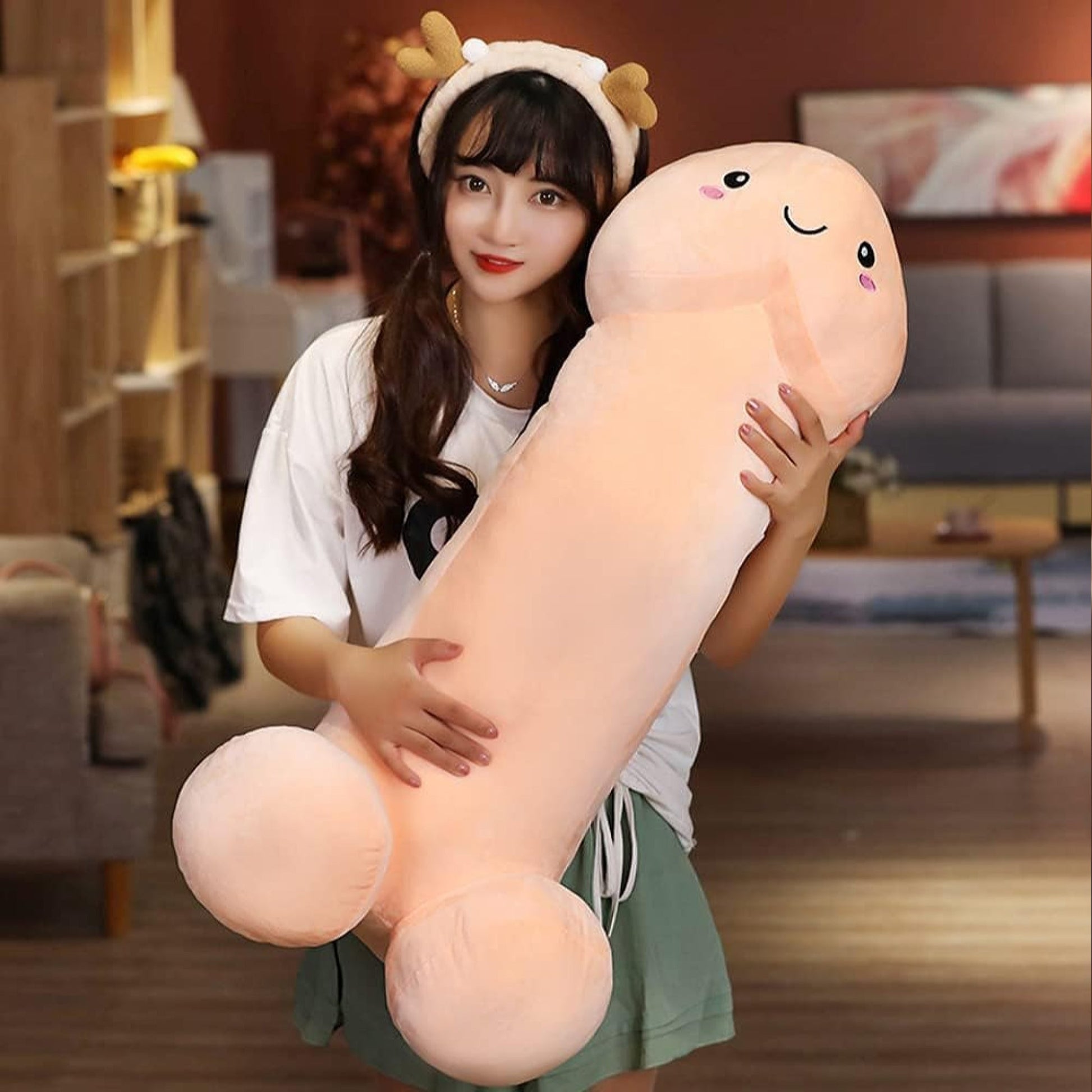 Penis Plush Toy Cushion White 50cm - NEXTLEVELUK