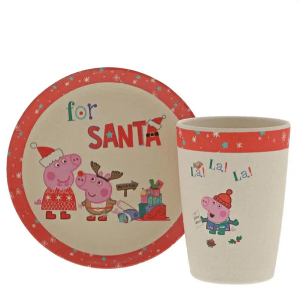 Peppa Pig 'For Santa' Christmas Eve Plate and Cup Dinner Set