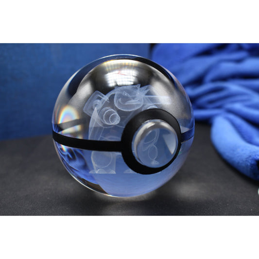 Pokemon 3D Crystal Ball Pokeball Blastoise Night Light 8cm XL Size - NEXTLEVELUK