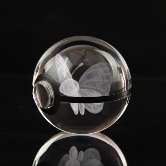 Pokemon 3D Crystal Ball Pokeball Butterfree Night Light 8cm XL Size - NEXTLEVELUK