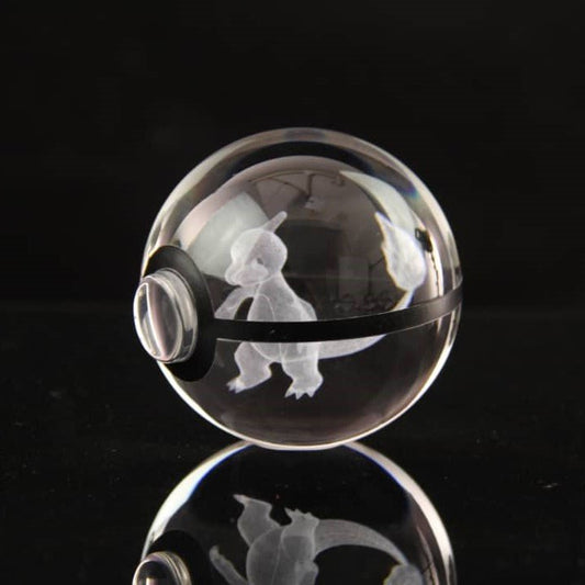 Pokemon 3D Crystal Ball Pokeball Charmeleon Night Light 8cm XL Size - NEXTLEVELUK