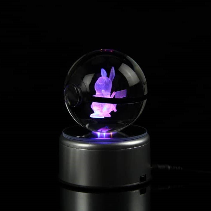 Pokemon 3D Crystal Ball Pokeball Deadpool Pikachu Night Light 8cm XL Size - NEXTLEVELUK