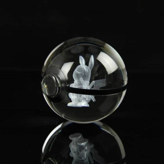 Pokemon 3D Crystal Ball Pokeball Deadpool Pikachu Night Light 8cm XL Size - NEXTLEVELUK