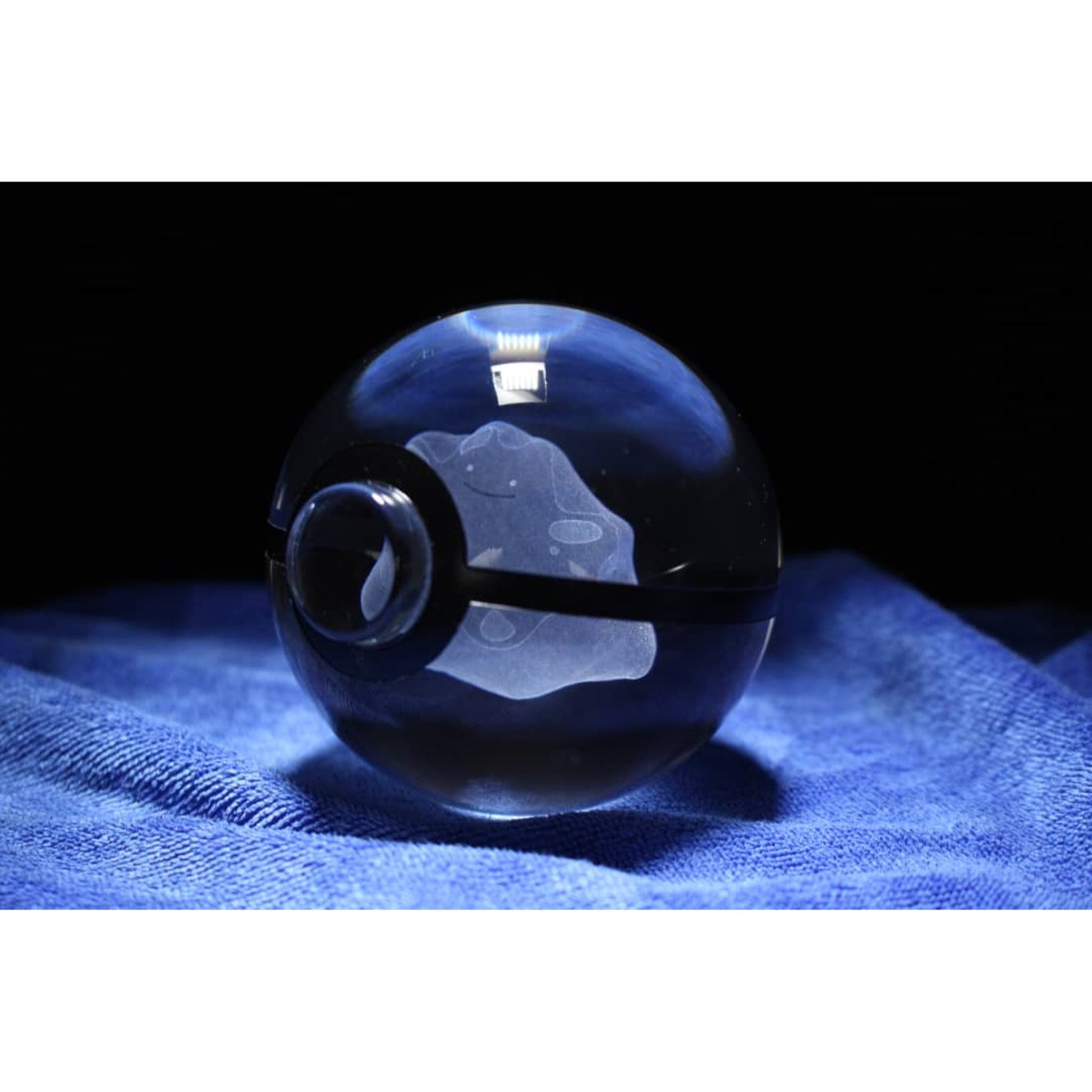 Pokemon 3D Crystal Ball Pokeball Ditto Night Light 8cm XL Size - NEXTLEVELUK