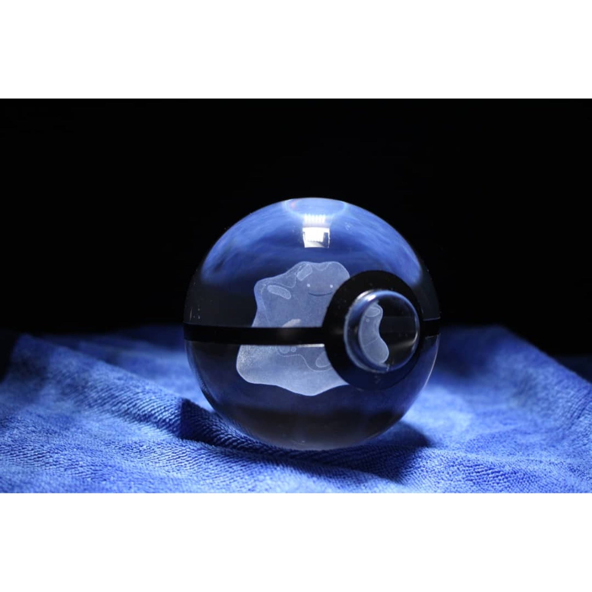 Pokemon 3D Crystal Ball Pokeball Ditto Night Light 8cm XL Size - NEXTLEVELUK