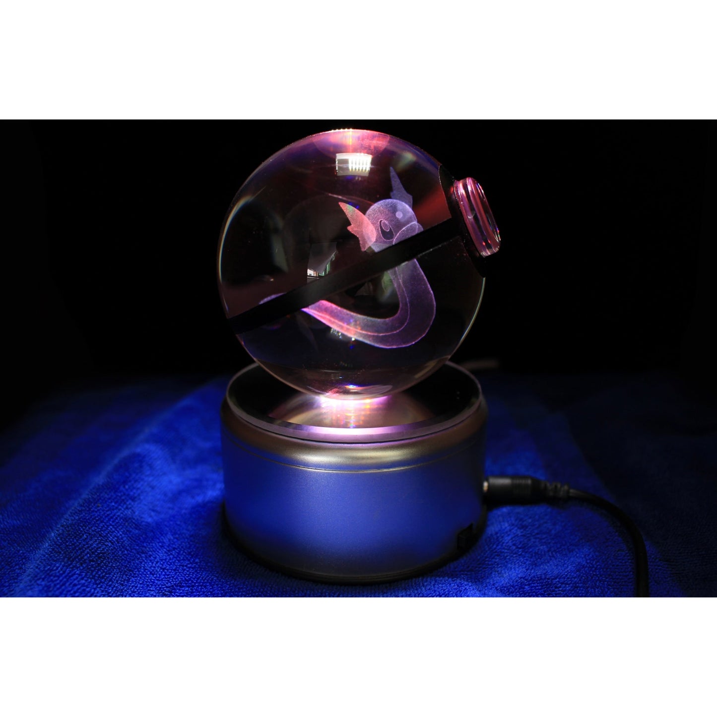 Pokemon 3D Crystal Ball Pokeball Dratini Night Light 8cm XL Size - NEXTLEVELUK