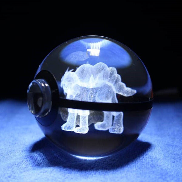 Pokemon 3D Crystal Ball Pokeball Entei Night Light 8cm XL Size DAMAGED