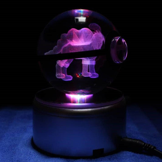 Pokemon 3D Crystal Ball Pokeball Entei Night Light 8cm XL Size - NEXTLEVELUK