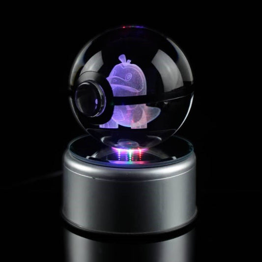 Pokemon 3D Crystal Ball Pokeball Fuecoco Night Light 8cm XL Size - NEXTLEVELUK