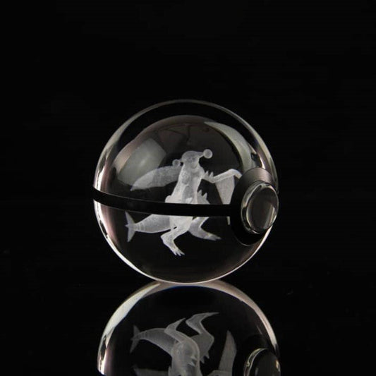 Pokemon 3D Crystal Ball Pokeball Garchomp Night Light 8cm XL Size - NEXTLEVELUK