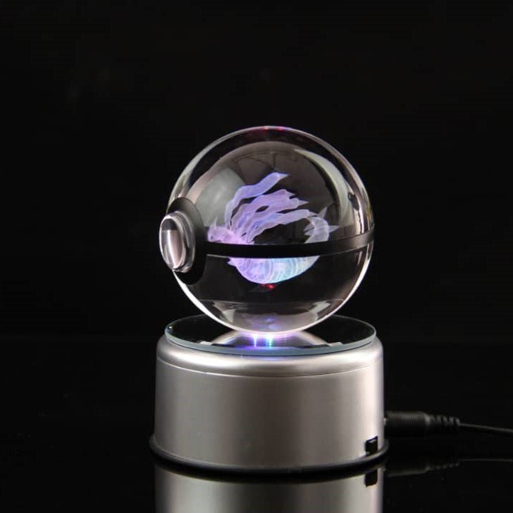 Pokemon 3D Crystal Ball Pokeball Giratina Night Light 8cm XL Size - NEXTLEVELUK