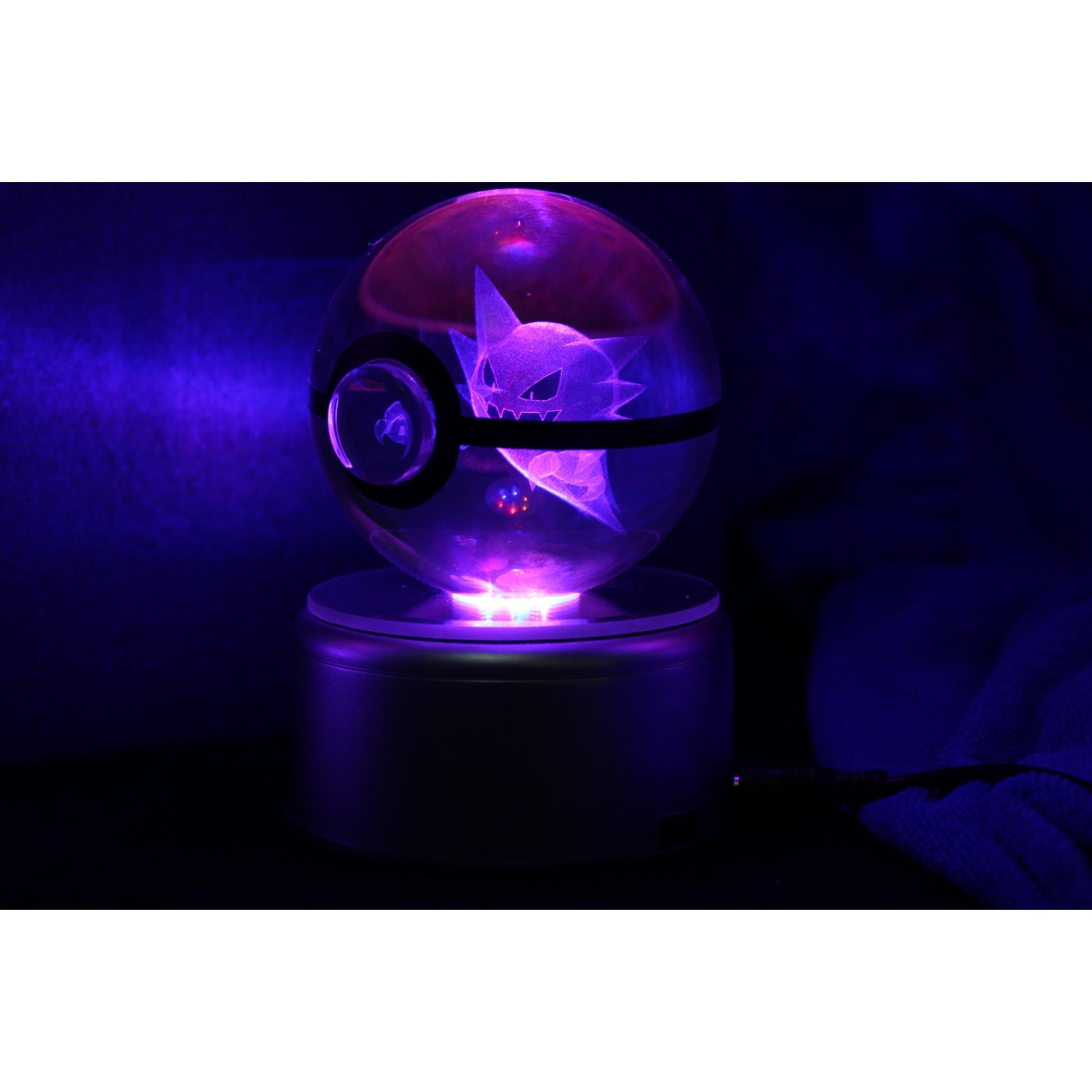 Pokemon 3D Crystal Ball Pokeball Haunter Night Light 8cm XL Size - NEXTLEVELUK