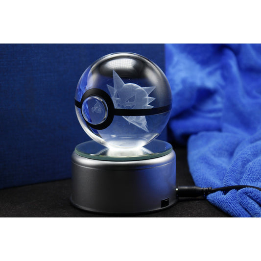 Pokemon 3D Crystal Ball Pokeball Haunter Night Light 8cm XL Size - NEXTLEVELUK