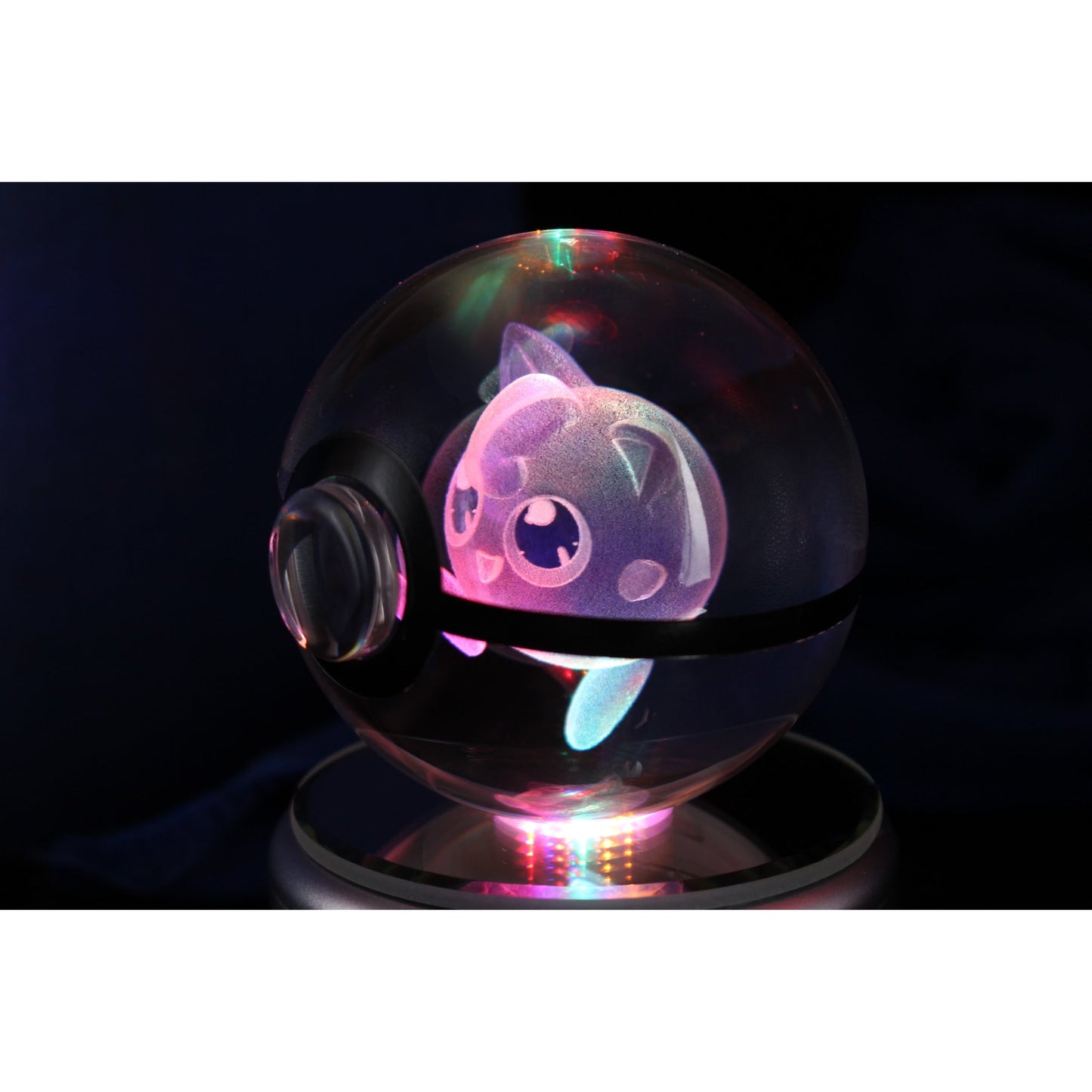 Pokemon 3D Crystal Ball Pokeball Jigglypuff Night Light 8cm XL Size - NEXTLEVELUK