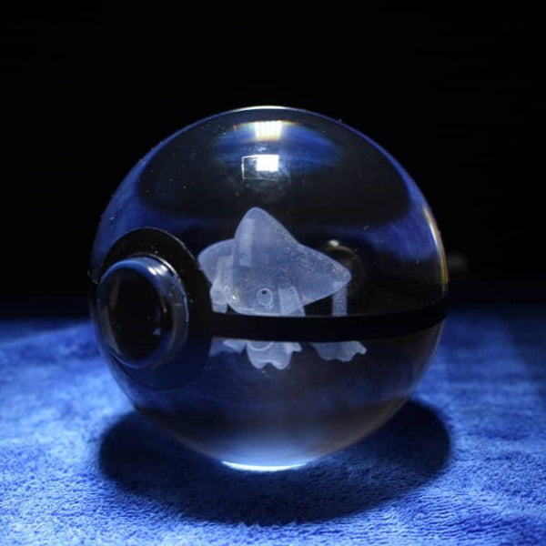 Pokemon 3D Crystal Ball Pokeball Jirachi Night Light 8cm XL Size DAMAGED 2