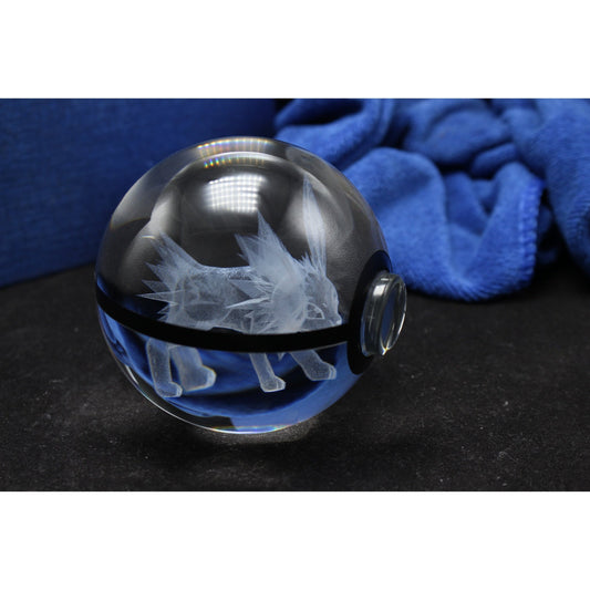 Pokemon 3D Crystal Ball Pokeball Jolteon Night Light 8cm XL Size - NEXTLEVELUK