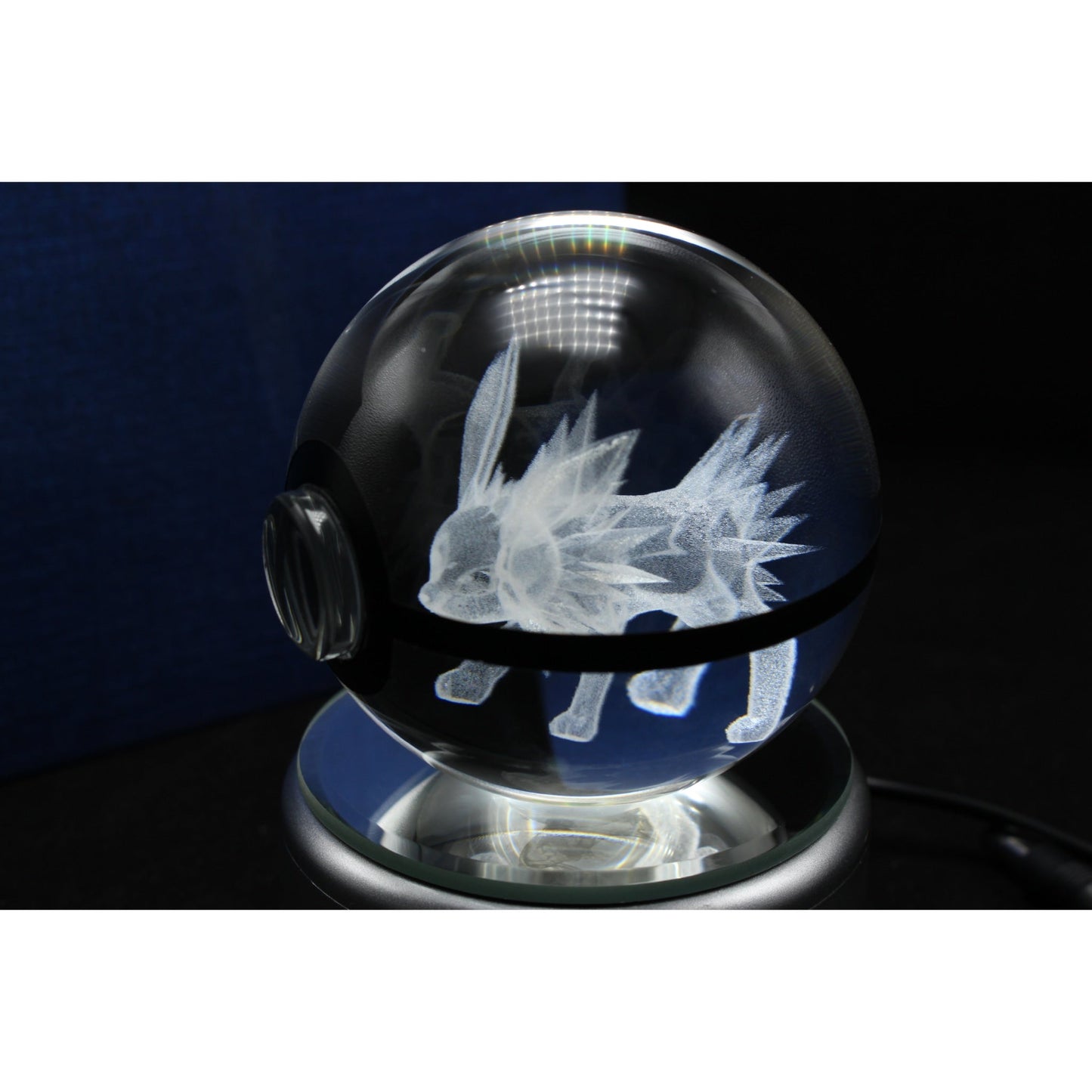 Pokemon 3D Crystal Ball Pokeball Jolteon Night Light 8cm XL Size - NEXTLEVELUK