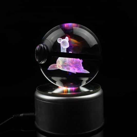 Pokemon 3D Crystal Ball Pokeball Lapras Night Light 8cm XL Size - NEXTLEVELUK