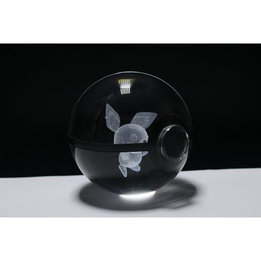Pokemon 3D Crystal Ball Pokeball Pichu Night Light 8cm XL Size - NEXTLEVELUK