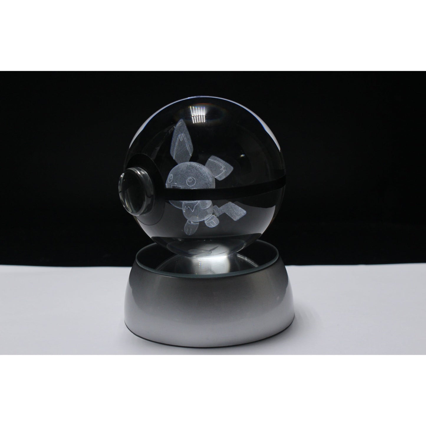 Pokemon 3D Crystal Ball Pokeball Pichu Night Light 8cm XL Size - NEXTLEVELUK