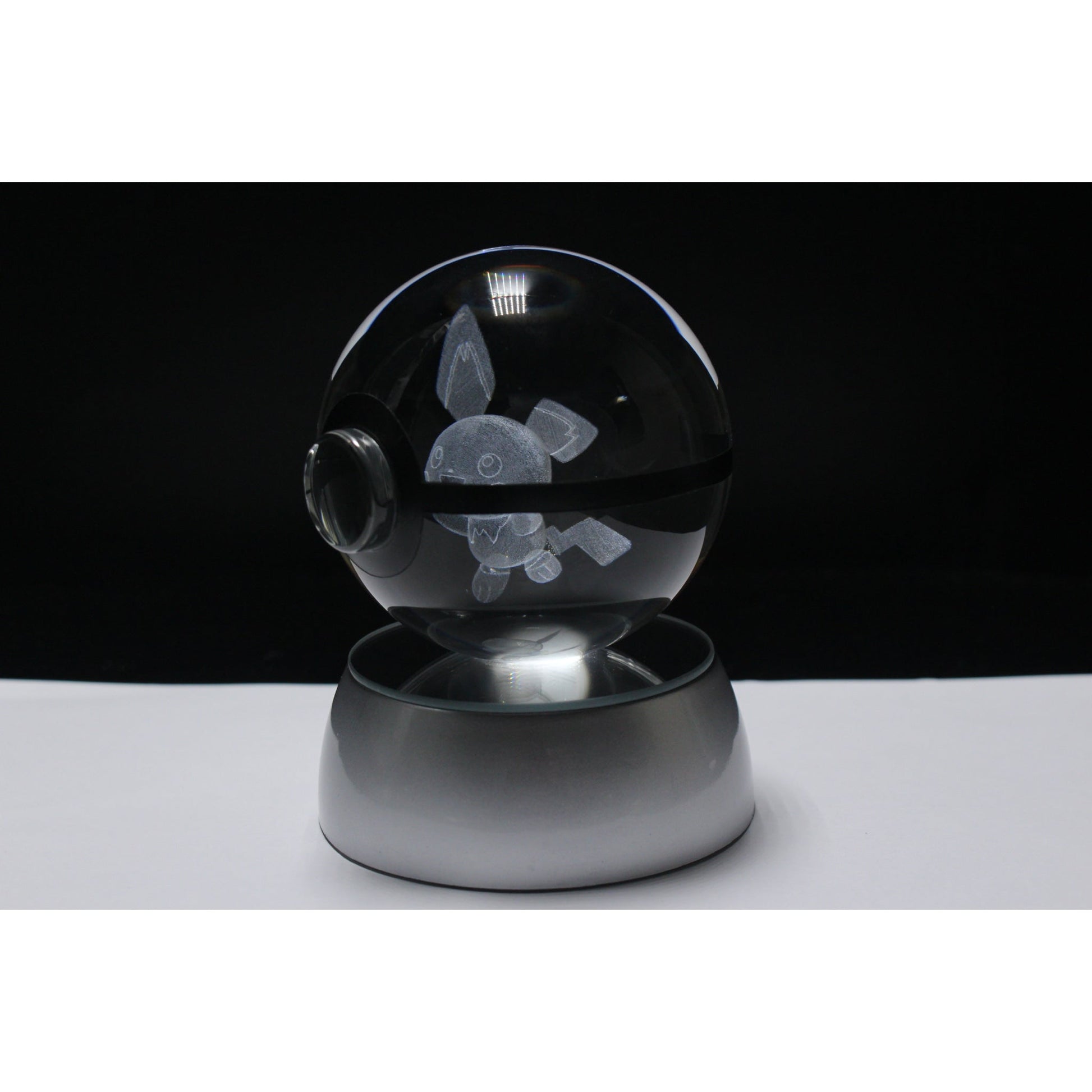 Pokemon 3D Crystal Ball Pokeball Pichu Night Light 8cm XL Size - NEXTLEVELUK