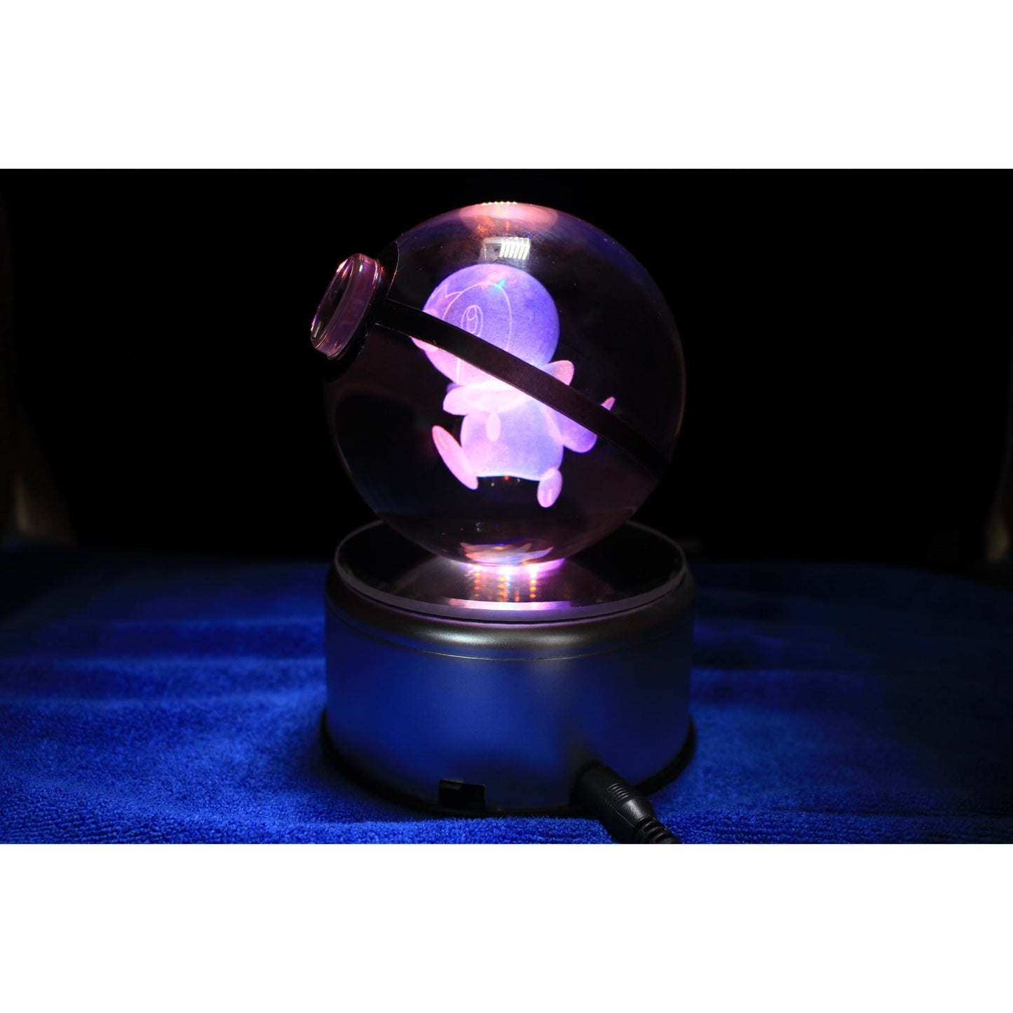 Pokemon 3D Crystal Ball Pokeball Piplup Night Light 8cm XL Size - NEXTLEVELUK