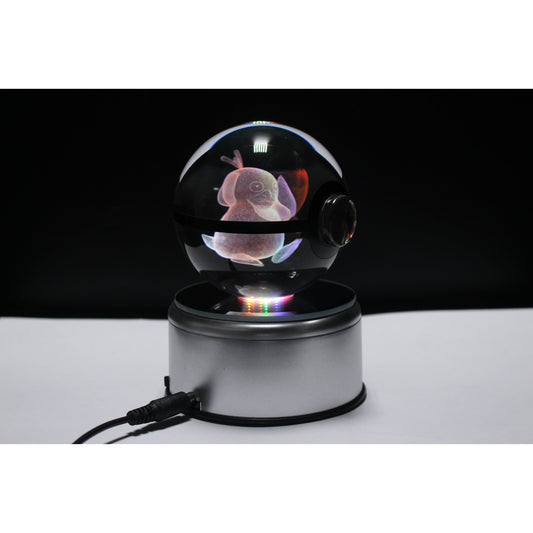 Pokemon 3D Crystal Ball Pokeball Psyduck Night Light 8cm XL Size - NEXTLEVELUK