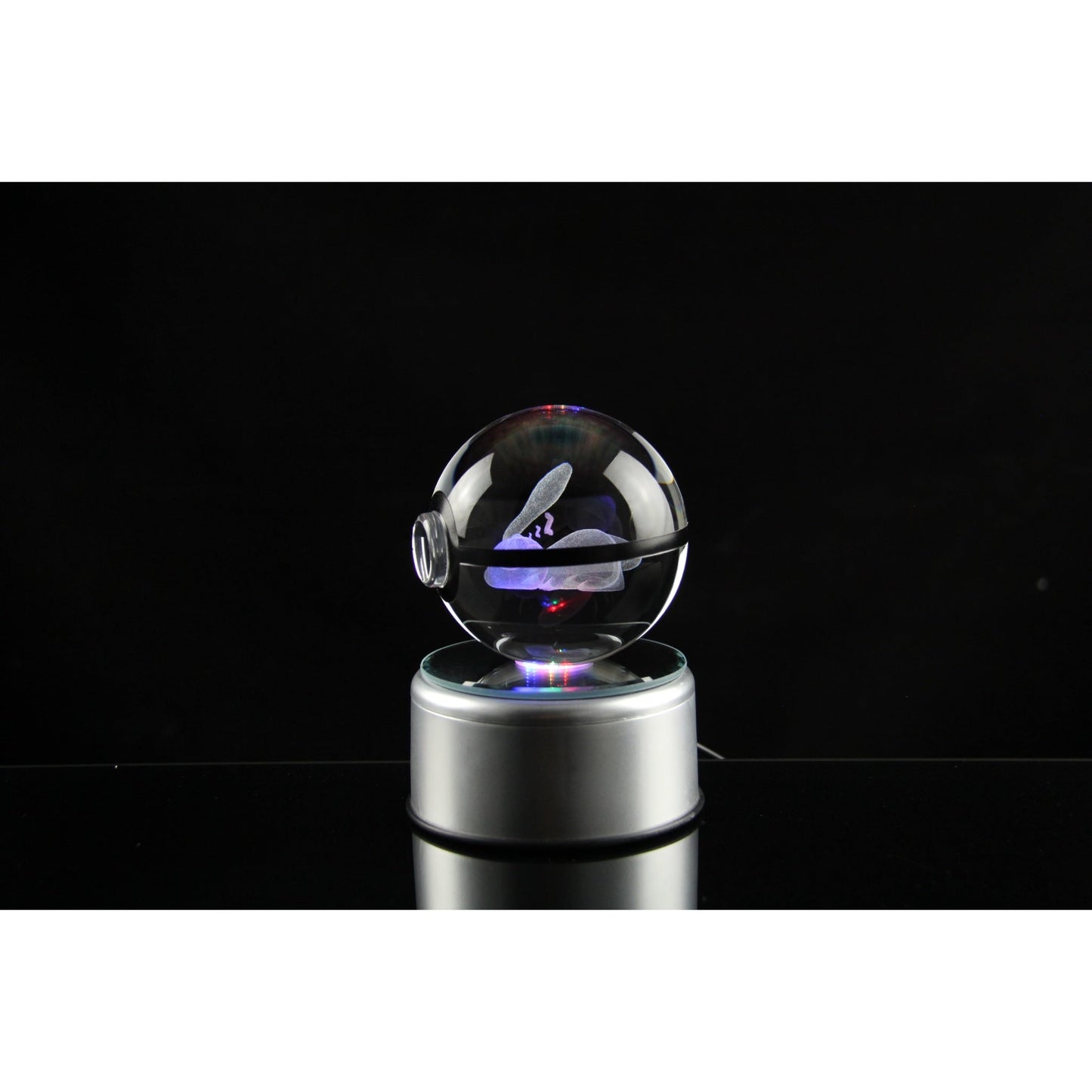 Pokemon 3D Crystal Ball Pokeball Sleep Mew Night Light 8cm XL Size - NEXTLEVELUK