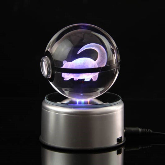 Pokemon 3D Crystal Ball Pokeball Slowpoke Night Light 8cm XL Size - NEXTLEVELUK